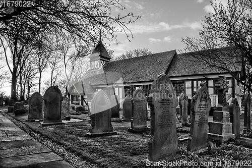 Image of Black and white HDR Great Altcar church