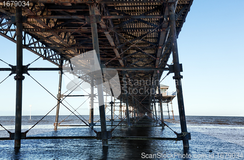 Image of High tide at Southport pier in England