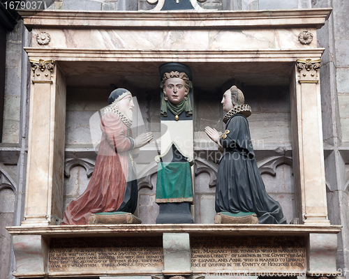 Image of Close up of medieval statue in Ludlow church