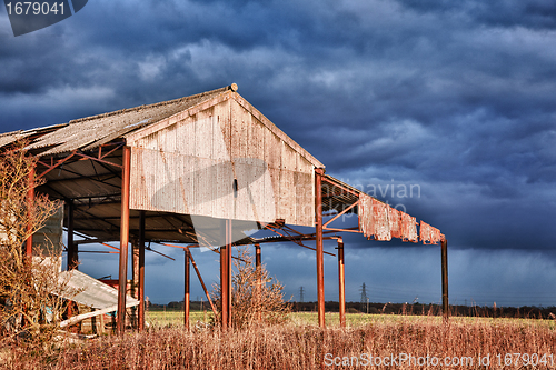 Image of Deserted barn in storm