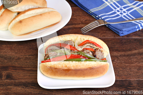 Image of Sausage, Onion and Pepper Sub Sandwich