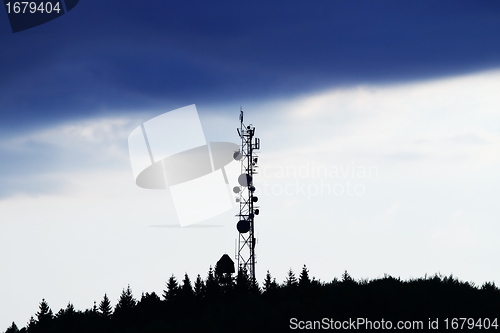 Image of antena over sunset