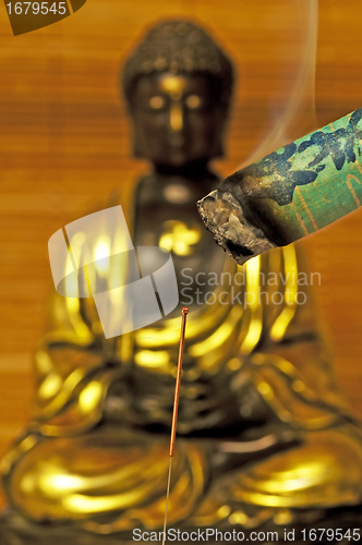 Image of acupuncture needle and moxibustion