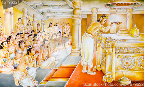 Image of religious painting in a Buddhist temple