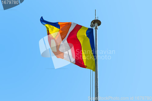 Image of symbolic Buddhist flag