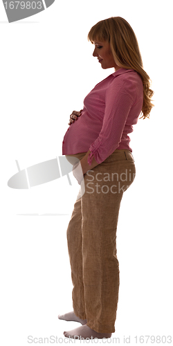 Image of silhouette of pregnant woman