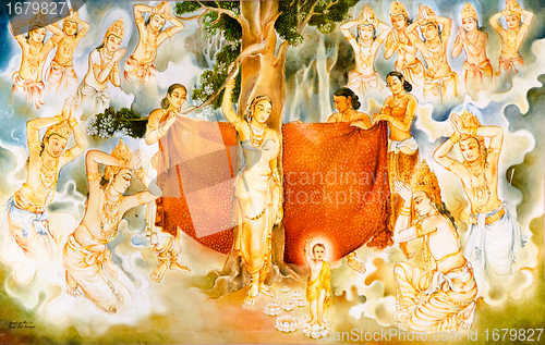 Image of religious painting in a Buddhist temple