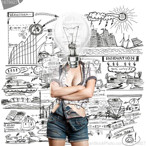 Image of Lamp Head Woman