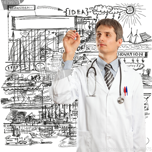 Image of Doctor Male Writing Something