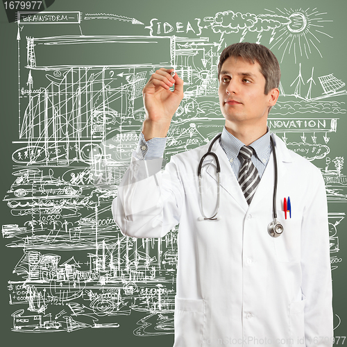Image of Doctor Male Writing Something