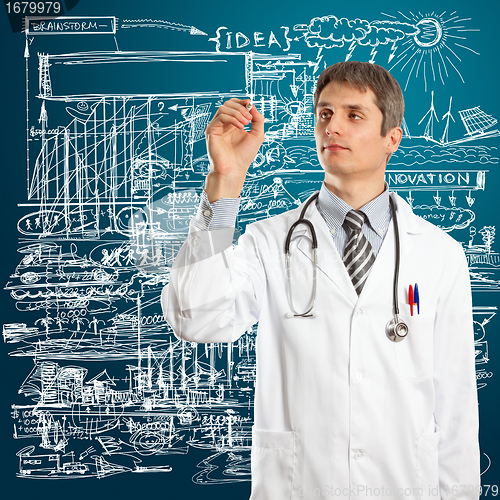 Image of Doctor Male Writing Something