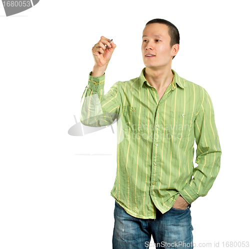Image of Man Writing Something