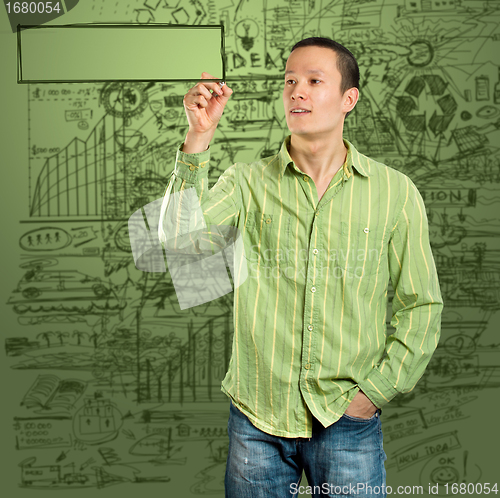 Image of Man Writing Something