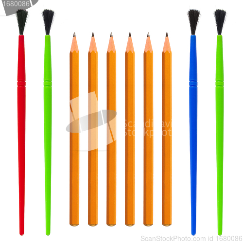 Image of Pencil and Brush