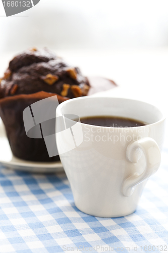 Image of Coffee and chocolate muffin