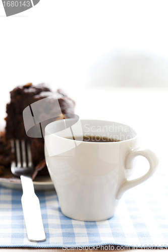 Image of Coffee and chocolate muffin