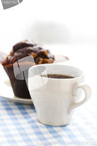 Image of Coffee and chocolate muffin