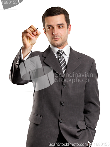 Image of Businessman Writing Something