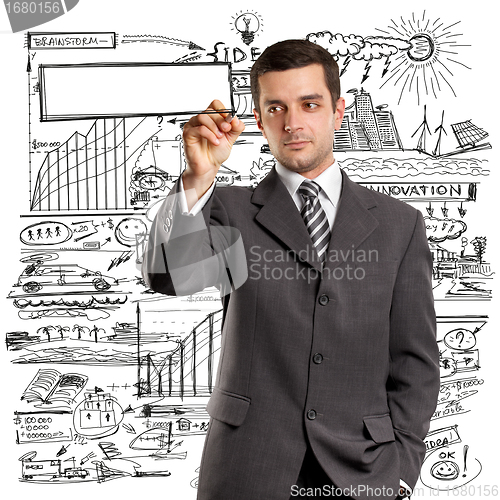 Image of Businessman Writing Something