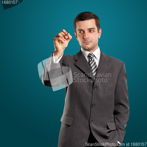 Image of Businessman Writing Something