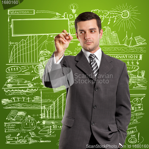 Image of Businessman Writing Something