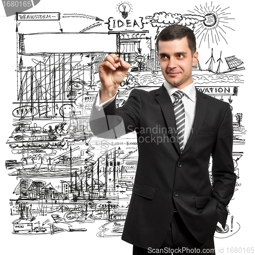 Image of Businessman Writing Something