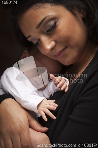 Image of Attractive Ethnic Woman with Her Newborn Baby