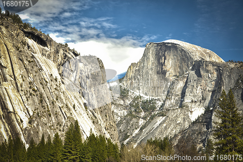 Image of View of Half Dome at Yosemite on Spring Day