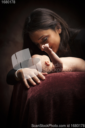 Image of Attractive Ethnic Woman with Her Newborn Baby