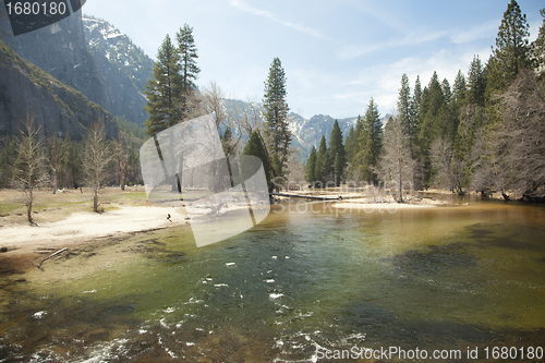 Image of Yosemite Valley River on Spring Day