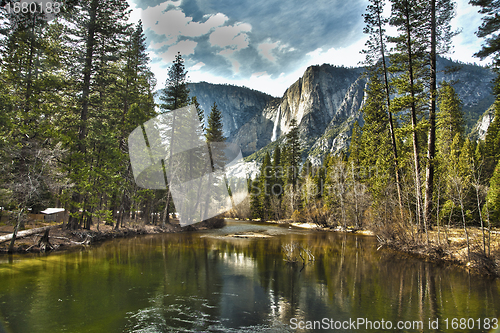 Image of Yosemite River and Upper Falls HDR