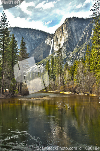 Image of Yosemite River and Upper Falls HDR