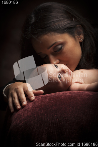 Image of Attractive Ethnic Woman with Her Newborn Baby