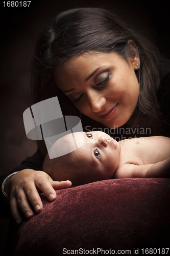 Image of Attractive Ethnic Woman with Her Newborn Baby