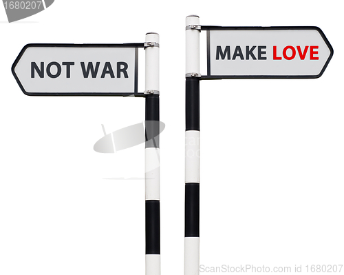 Image of Make love not war signs