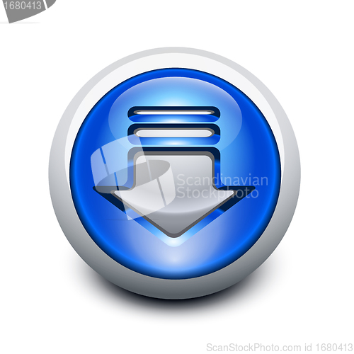 Image of Glassy button with download arrow