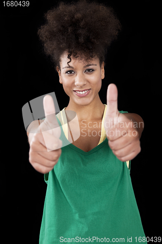 Image of Woman with thumbs up