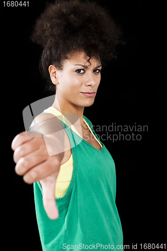 Image of Woman with thumbs down