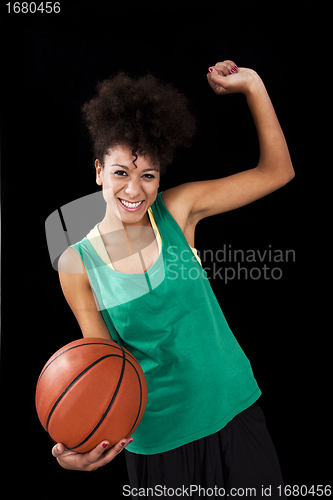 Image of Woman with basketball