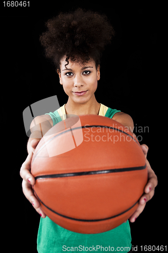 Image of Woman with basketball