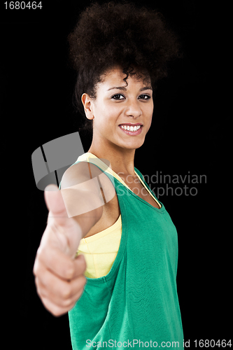 Image of Woman with thumbs up