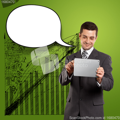 Image of Business Man With Speech Bubble