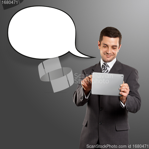 Image of Business Man With Speech Bubble