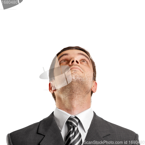 Image of Businessman Looking Upwards