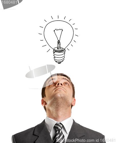 Image of Businessman Looking Upwards