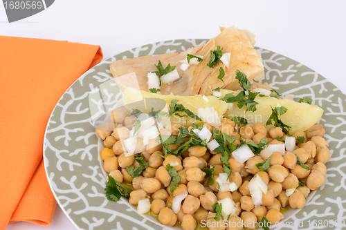 Image of codfish with potato and grain.