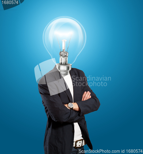 Image of Lamp Head Businessman