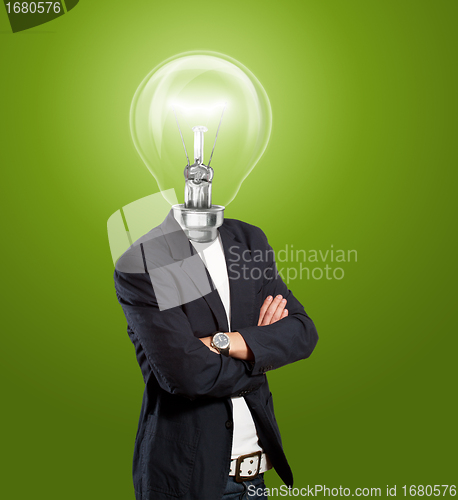 Image of Lamp Head Businessman