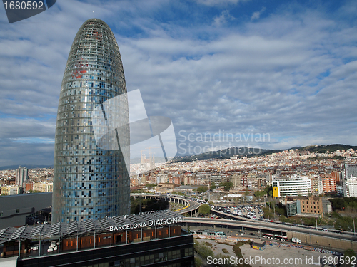 Image of view of the Agbar Tower and Barcelona, Spain april 2012