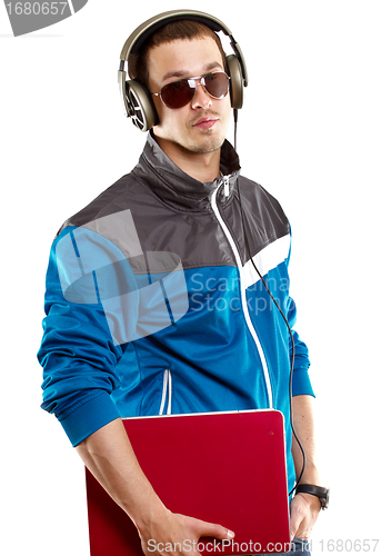 Image of Man With Headphones And Laptop